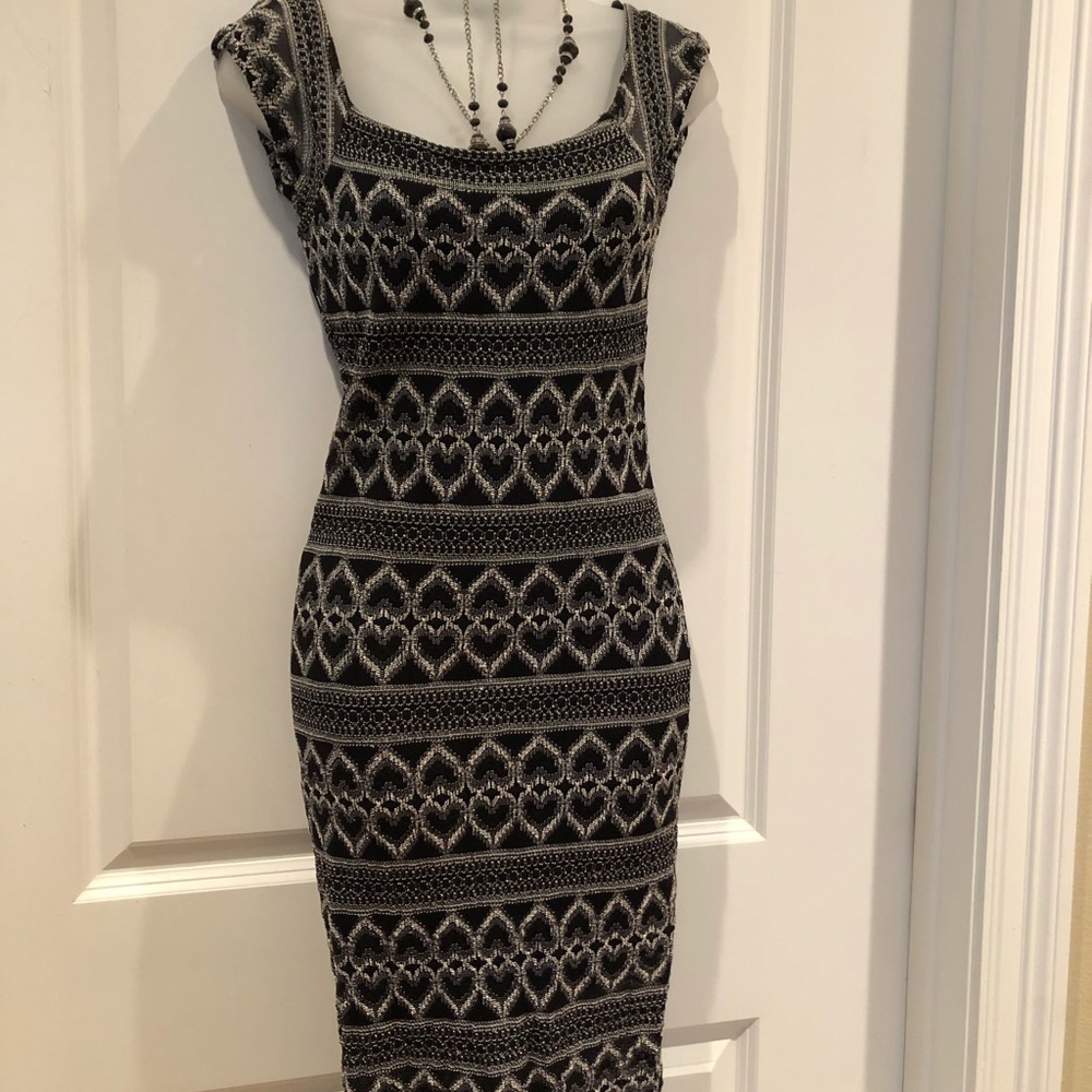 Hugo Buscati Black & White Heart Dress Size Small